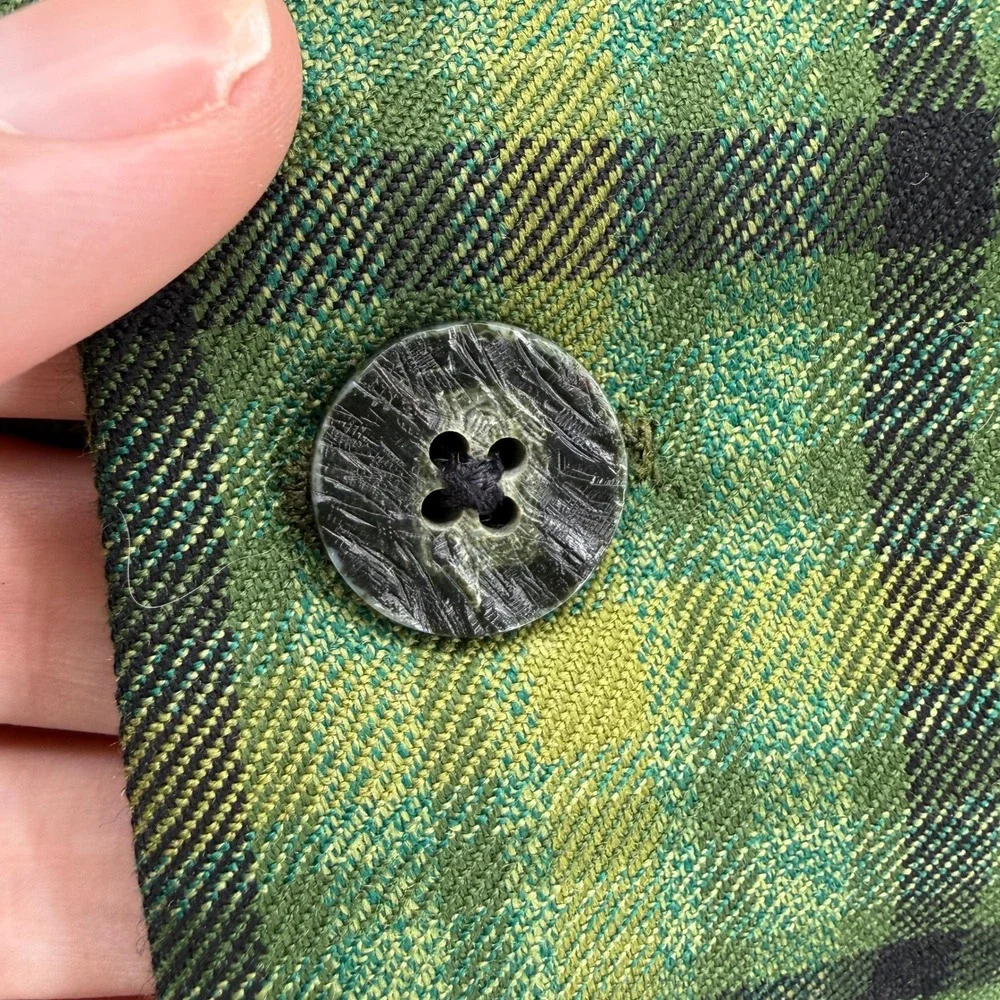 Kuppenheimer Plaid Blazer Mens Sz 40 Green Vtg Tartan Sport Coat Ticket Pocket